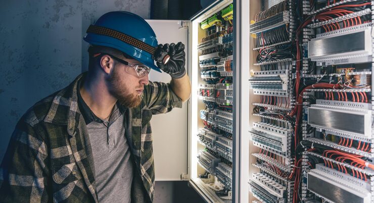 male-electrician-works